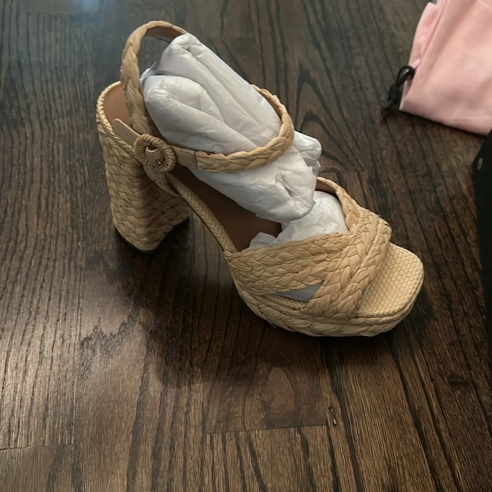 Kate spade new disco raffia braided 9.5 shoes - Picture 4 of 9
